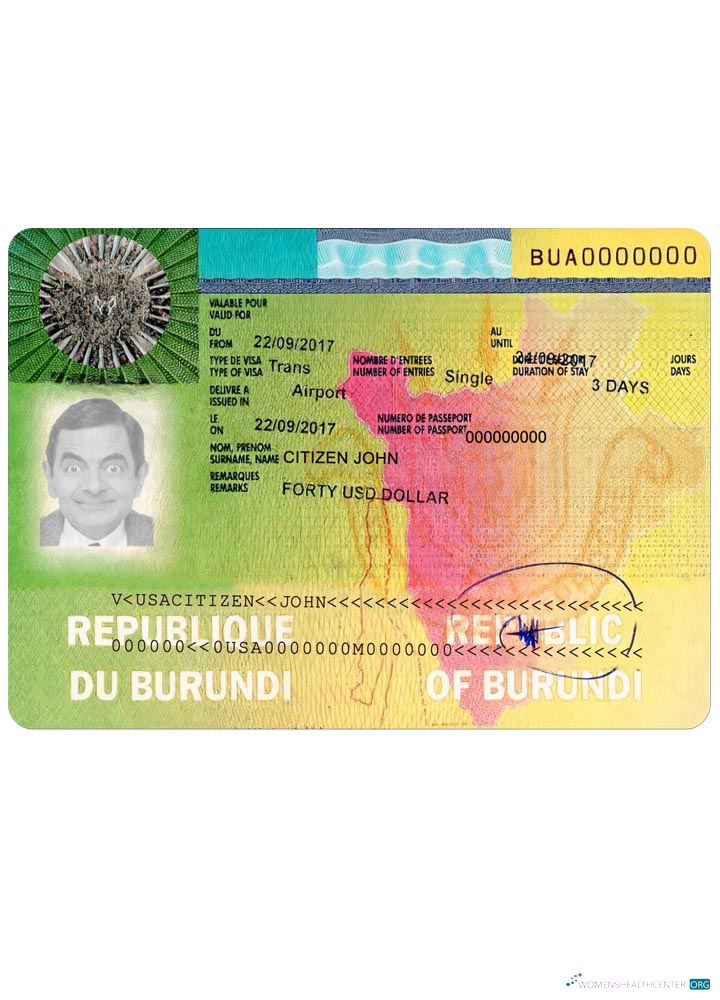 Download BURUNDI travel visa Photoshop template